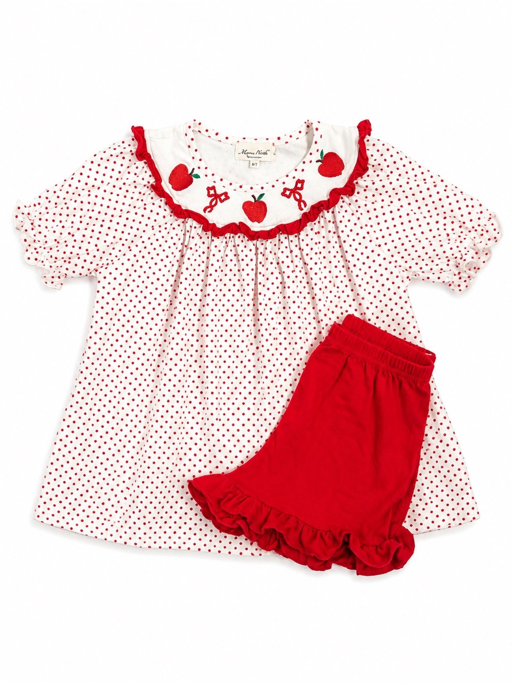 Marie Nicole Apple Polka Dot Short Set 2XL (6Y) EUC